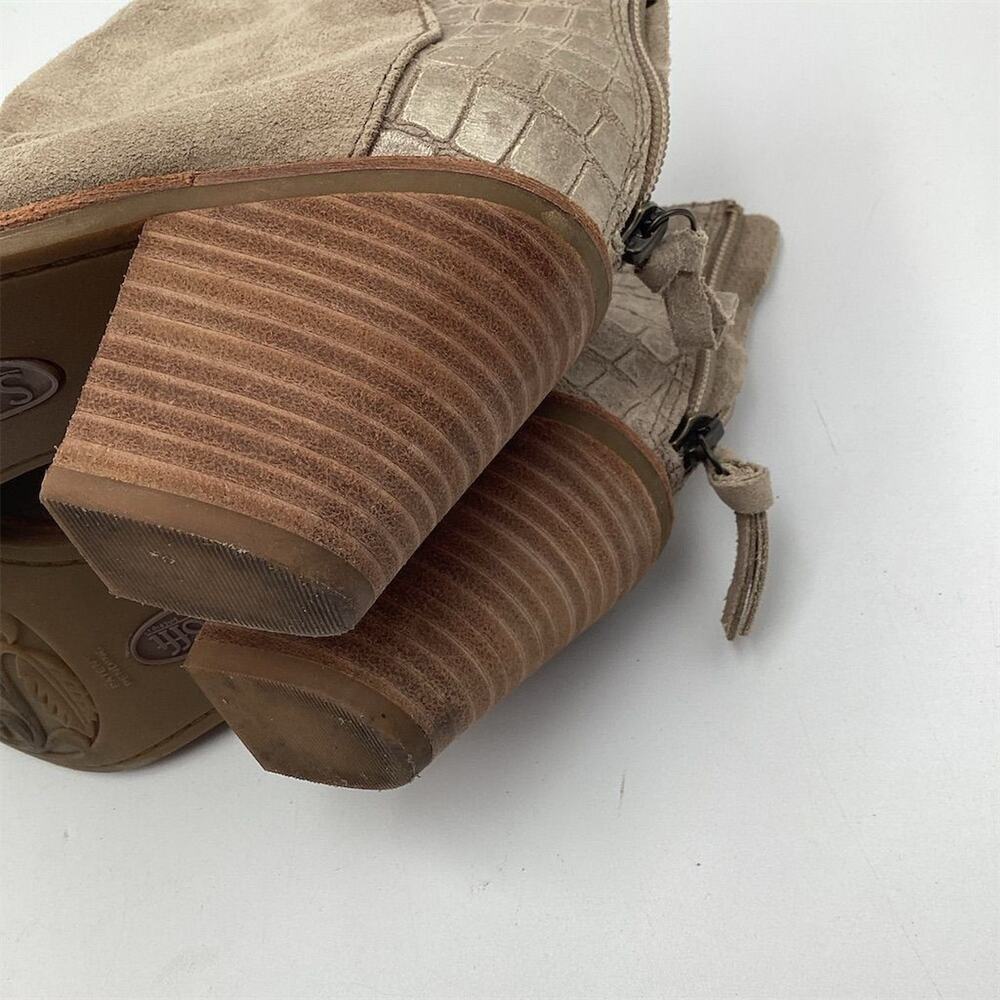 Söfft Tayton II Women's Beige Ankle Booties Size 6.5 Ruched Croc Trim - Picture 10 of 11